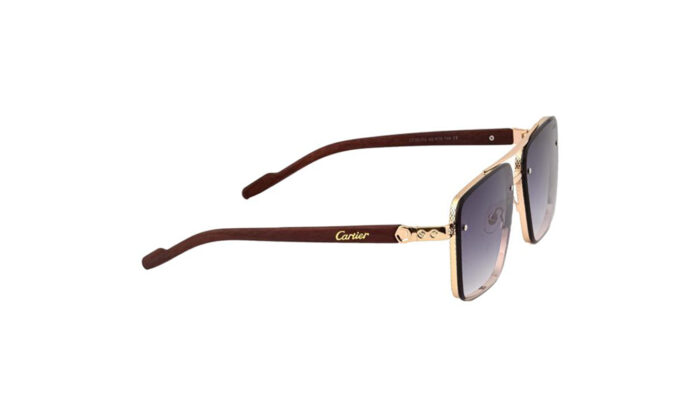 CARTIER GOLDEN METAL SQUARE WOMEN SUNGLASSES 3