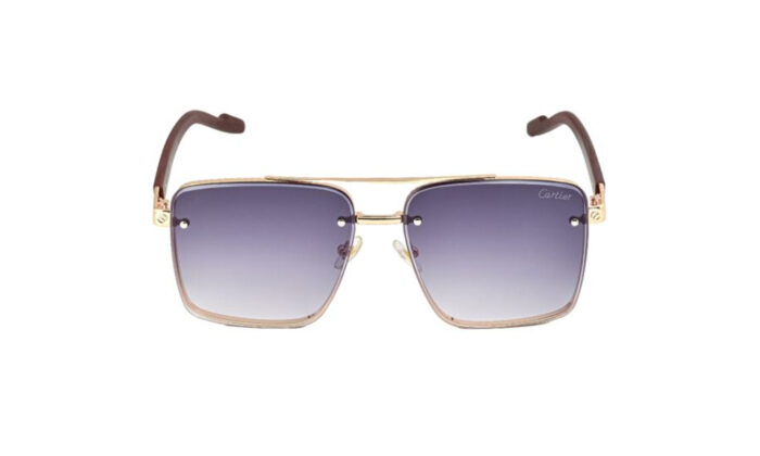 CARTIER GOLDEN METAL SQUARE WOMEN SUNGLASSES