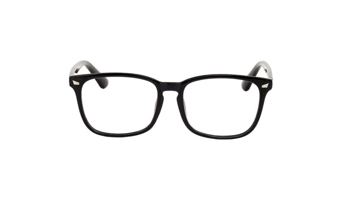 GOGGLESGURU BLACK ACETATE RECTANGLE MEN EYEGLASSES