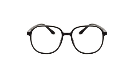 GOGGLESGURU BLACK ACETATE ROUND MEN EYEGLASSES