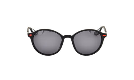 GOGGLESGURU BLACK ACETATE ROUND WOMEN SUNGLASSES