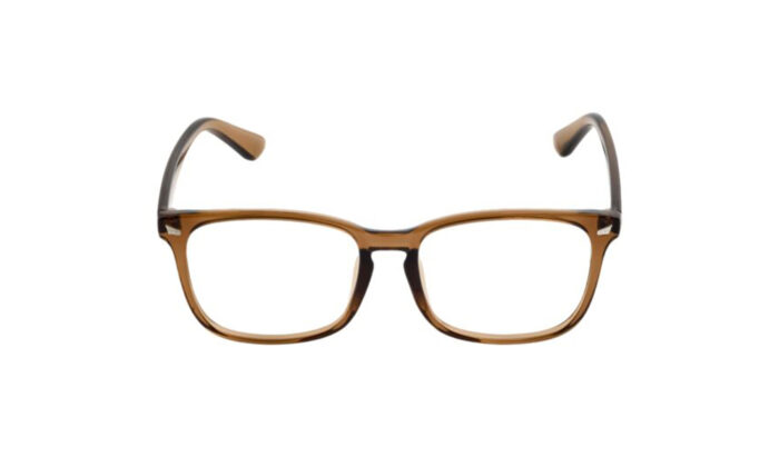 GOGGLESGURU BROWN ACETATE RECTANGLE MEN EYEGLASSES