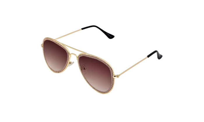 GOGGLESGURU GOLDEN METAL AVIATOR WOMEN SUNGLASSES 2