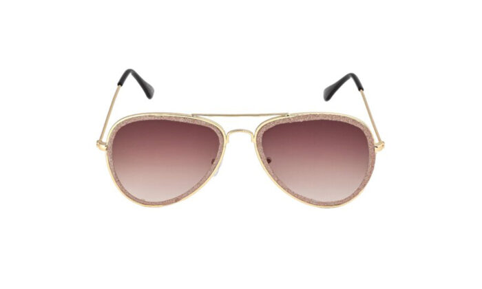 GOGGLESGURU GOLDEN METAL AVIATOR WOMEN SUNGLASSES