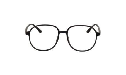 GOGGLESGURU MATTE BLACK ACETATE ROUND MEN EYEGLASSES