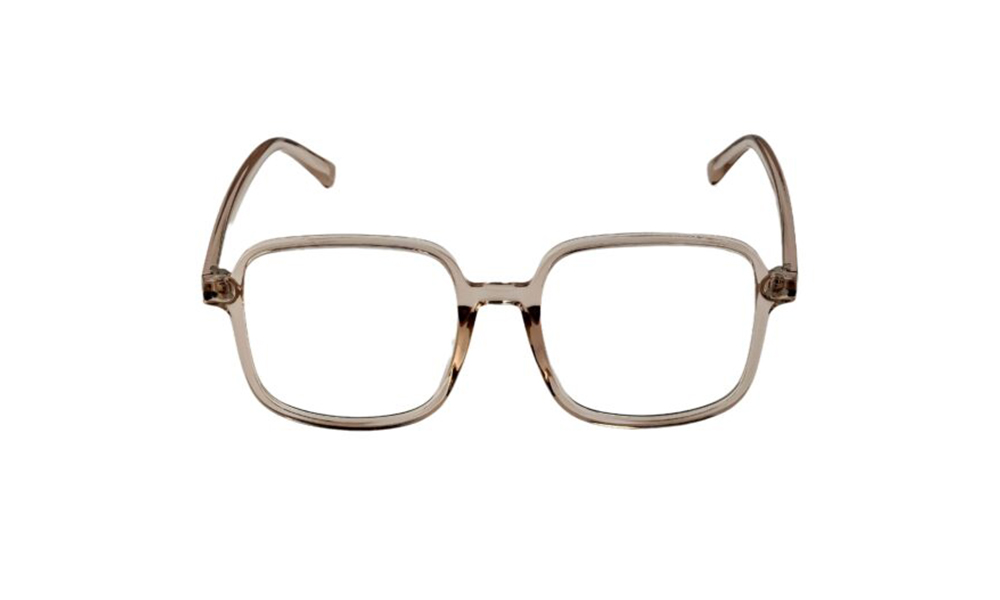 GOGGLESGURU TRANSLUCENT BROWN ACETATE OVERSIZED MEN EYEGLASSES