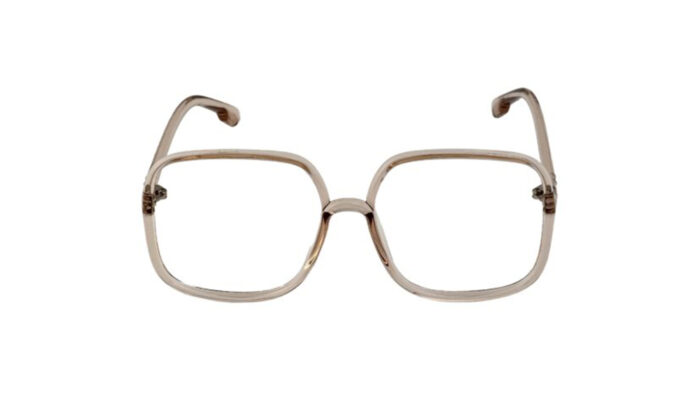 GOGGLESGURU TRANSLUCENT BROWN ACETATE OVERSIZED WOMEN EYEGLASSES