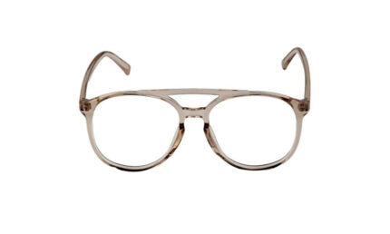 GOGGLESGURU TRANSLUCENT BROWN ACETATE ROUND MEN EYEGLASSES