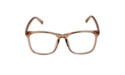 GOGGLESGURU TRANSLUCENT BROWN ACETATE SQUARE MEN EYEGLASSES