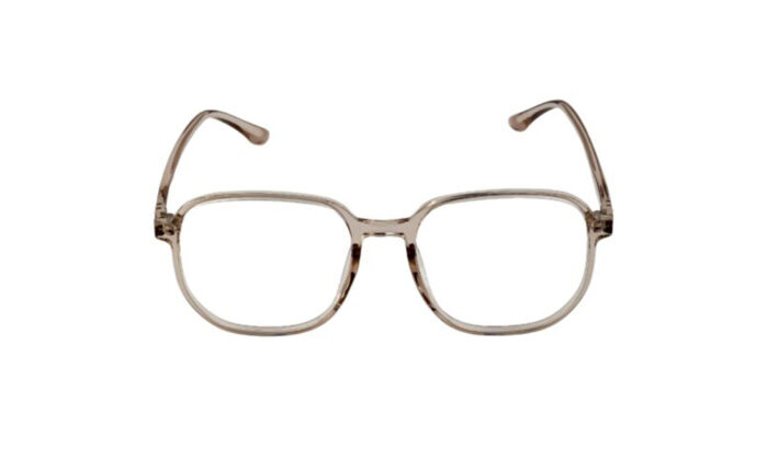 GOGGLESGURU TRANSLUCENT BROWN ACETATE SQUARE MEN EYEGLASSES