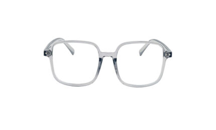 GOGGLESGURU TRANSLUCENT GREY ACETATE OVERSIZED MEN EYEGLASSES