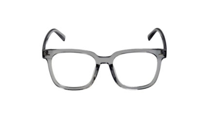 GOGGLESGURU TRANSLUCENT GREY ACETATE RECTANGLE MEN EYEGLASSES