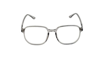 GOGGLESGURU TRANSLUCENT GREY ACETATE SQUARE MEN EYEGLASSES