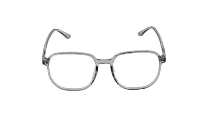 GOGGLESGURU TRANSLUCENT GREY ACETATE SQUARE WOMEN EYEGLASSES