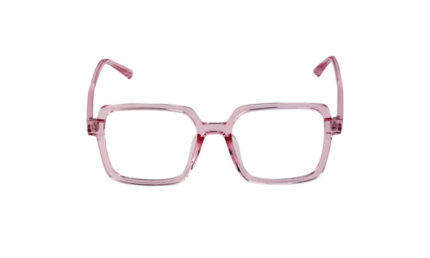 GOGGLESGURU TRANSLUCENT PINK ACETATE SQUARE MEN EYEGLASSES