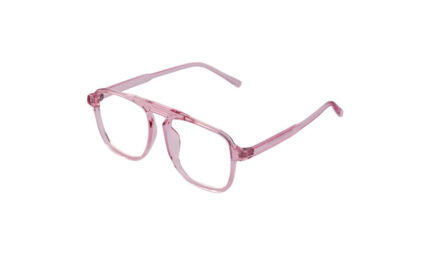 GOGGLESGURU TRANSLUCENT PINK ACETATE SQUARE MEN EYEGLASSES 2