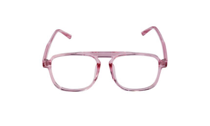 GOGGLESGURU TRANSLUCENT PINK ACETATE SQUARE MEN EYEGLASSES