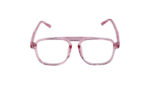 GOGGLESGURU TRANSLUCENT PINK ACETATE SQUARE WOMEN EYEGLASSES