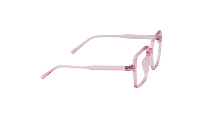 GOGGLESGURU TRANSLUCENT PINK ACETATE SQUARE WOMEN EYEGLASSES 3