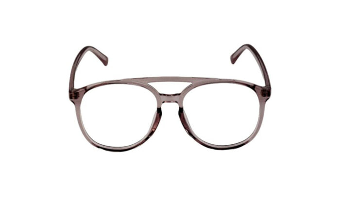 GOGGLESGURU TRANSLUCENT PURPLE ACETATE ROUND MEN EYEGLASSES