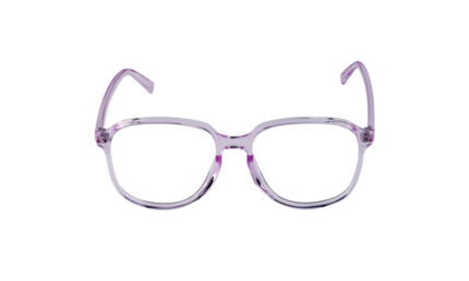 GOGGLESGURU TRANSLUCENT PURPLE ACETATE SQUARE MEN EYEGLASSES