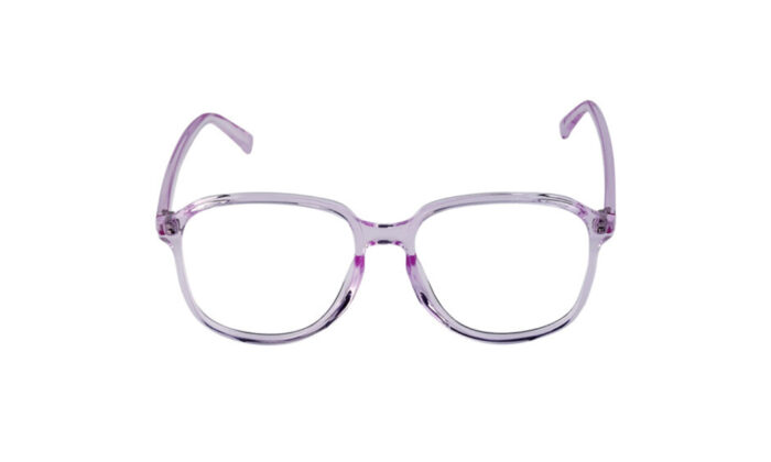 GOGGLESGURU TRANSLUCENT PURPLE ACETATE SQUARE MEN EYEGLASSES