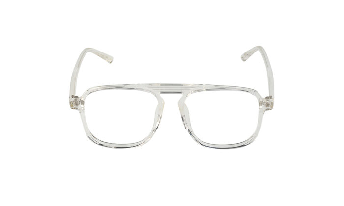 GOGGLESGURU TRANSPARENT ACETATE SQUARE MEN EYEGLASSES