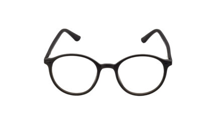 GUCCI MATTE BLACK ACETATE ROUND MEN EYEGLASSES