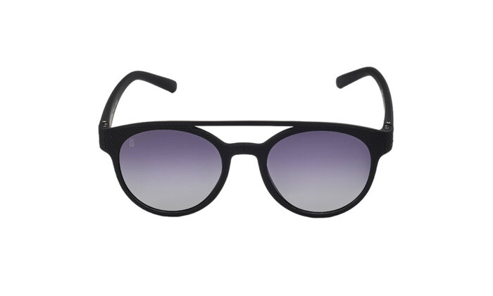 MOREL BLACK ACETATE ROUND MEN SUNGLASSES