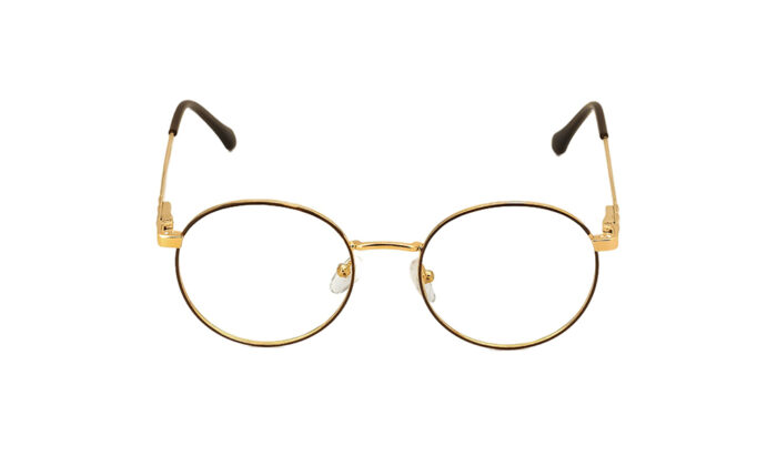 POLICE GOLDEN METAL ROUND WOMEN EYEGLASSES