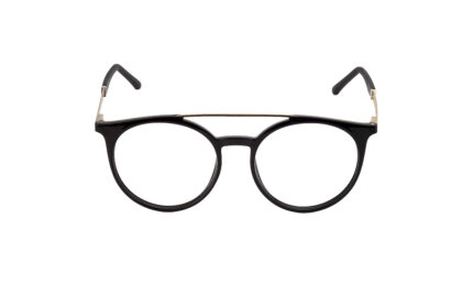 PORSCHE BLACK ACETATE ROUND MEN EYEGLASSES