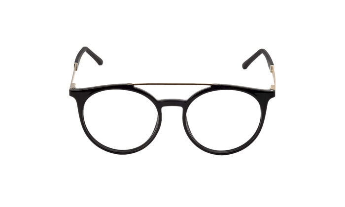 PORSCHE BLACK ACETATE ROUND MEN EYEGLASSES