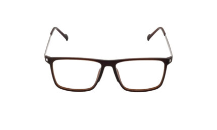 PORSCHE BROWN ACETATE RECTANGLE MEN EYEGLASSES