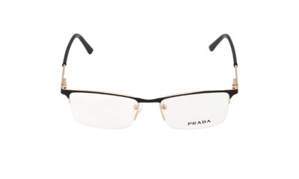 PRADA GOLDEN METAL RECTANGLE MEN EYEGLASSES