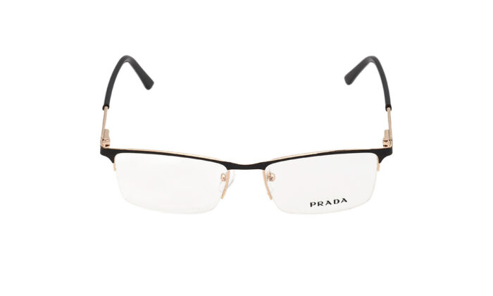 PRADA GOLDEN METAL RECTANGLE MEN EYEGLASSES