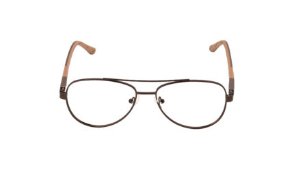 RAYBAN BROWN METAL AVIATOR MEN EYEGLASSES