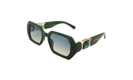 CHANEL GREEN ACETATE RECTANGLE WOMEN SUNGLASSES 2