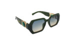 CHANEL GREEN ACETATE RECTANGLE WOMEN SUNGLASSES 3