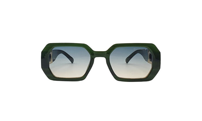 CHANEL GREEN ACETATE RECTANGLE WOMEN SUNGLASSES