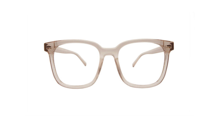 GOGGLESGURU TRANSLUCENT BROWN ACETATE SQUARE MEN EYEGLASSES