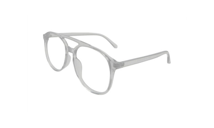 GOGGLESGURU TRANSLUCENT GREY ACETATE ROUND MEN EYEGLASSES 2