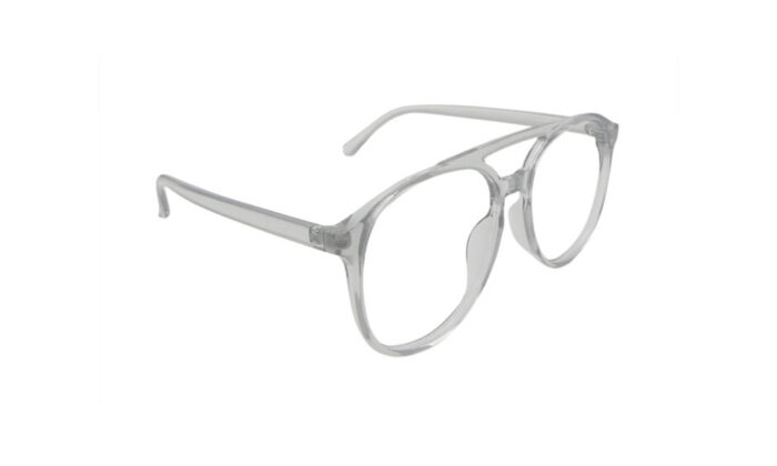 GOGGLESGURU TRANSLUCENT GREY ACETATE ROUND MEN EYEGLASSES 3