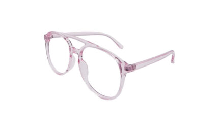 GOGGLESGURU TRANSLUCENT PINK ACETATE ROUND MEN EYEGLASSES 2