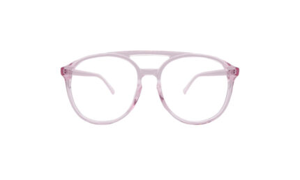 GOGGLESGURU TRANSLUCENT PINK ACETATE ROUND MEN EYEGLASSES