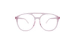 GOGGLESGURU TRANSLUCENT PINK ACETATE ROUND WOMEN EYEGLASSES