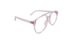 GOGGLESGURU TRANSLUCENT PINK ACETATE ROUND WOMEN EYEGLASSES 3