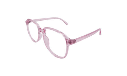 GOGGLESGURU TRANSLUCENT PINK ACETATE SQUARE MEN EYEGLASSES 2