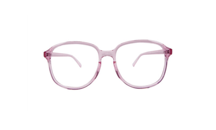 GOGGLESGURU TRANSLUCENT PINK ACETATE SQUARE MEN EYEGLASSES