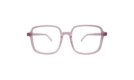 GOGGLESGURU TRANSLUCENT PINK ACETATE SQUARE MEN EYEGLASSES