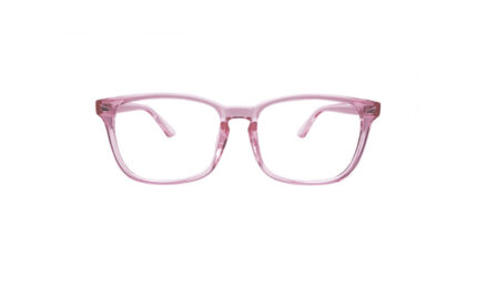 GOGGLESGURU TRANSLUCENT PINK ACETATE SQUARE MEN EYEGLASSES